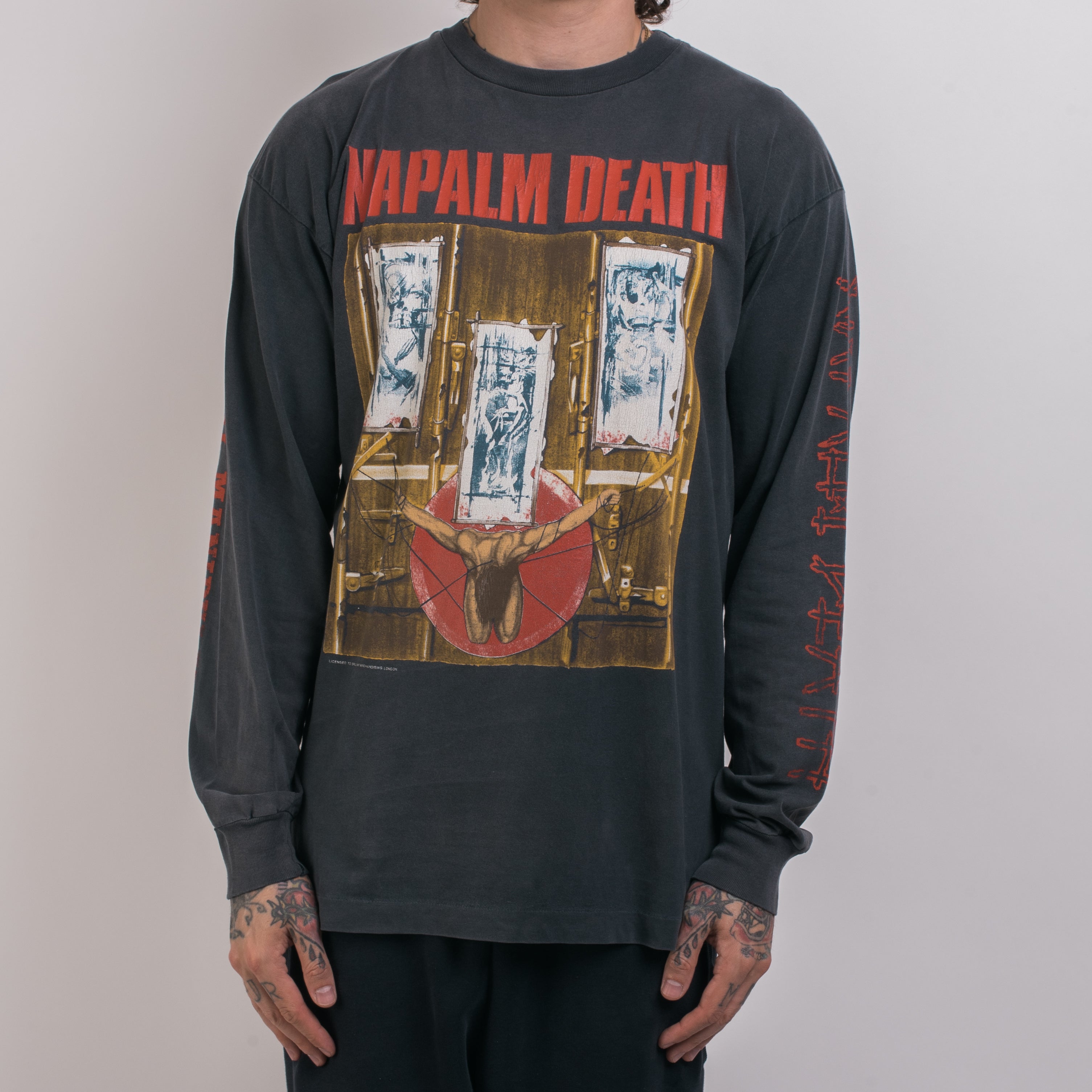 Vintage 90's Napalm Death Death By Manipulation Longsleeve