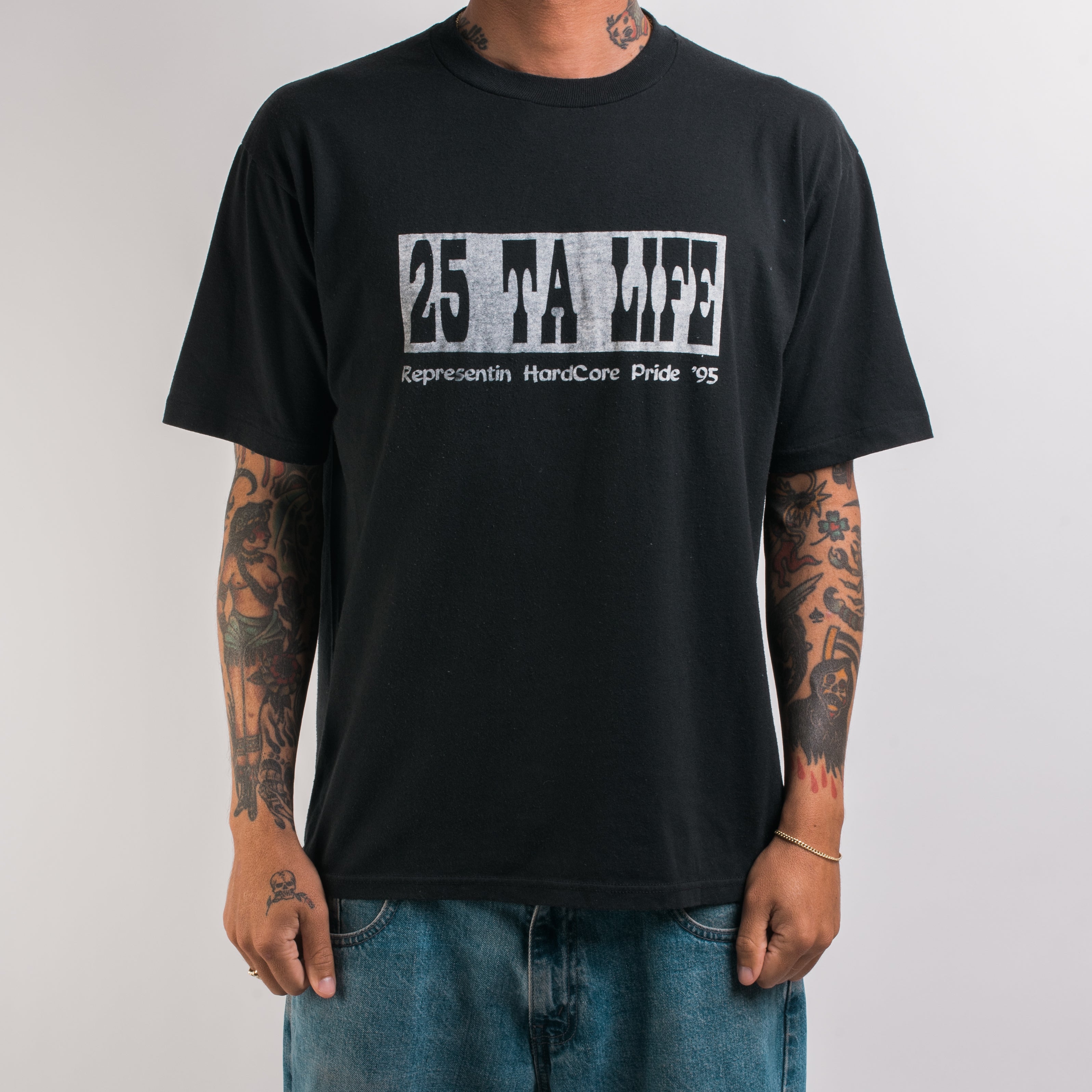 Vintage 1995 25 Ta Life Representing Hardcore Pride T-Shirt – Mills Vintage  USA