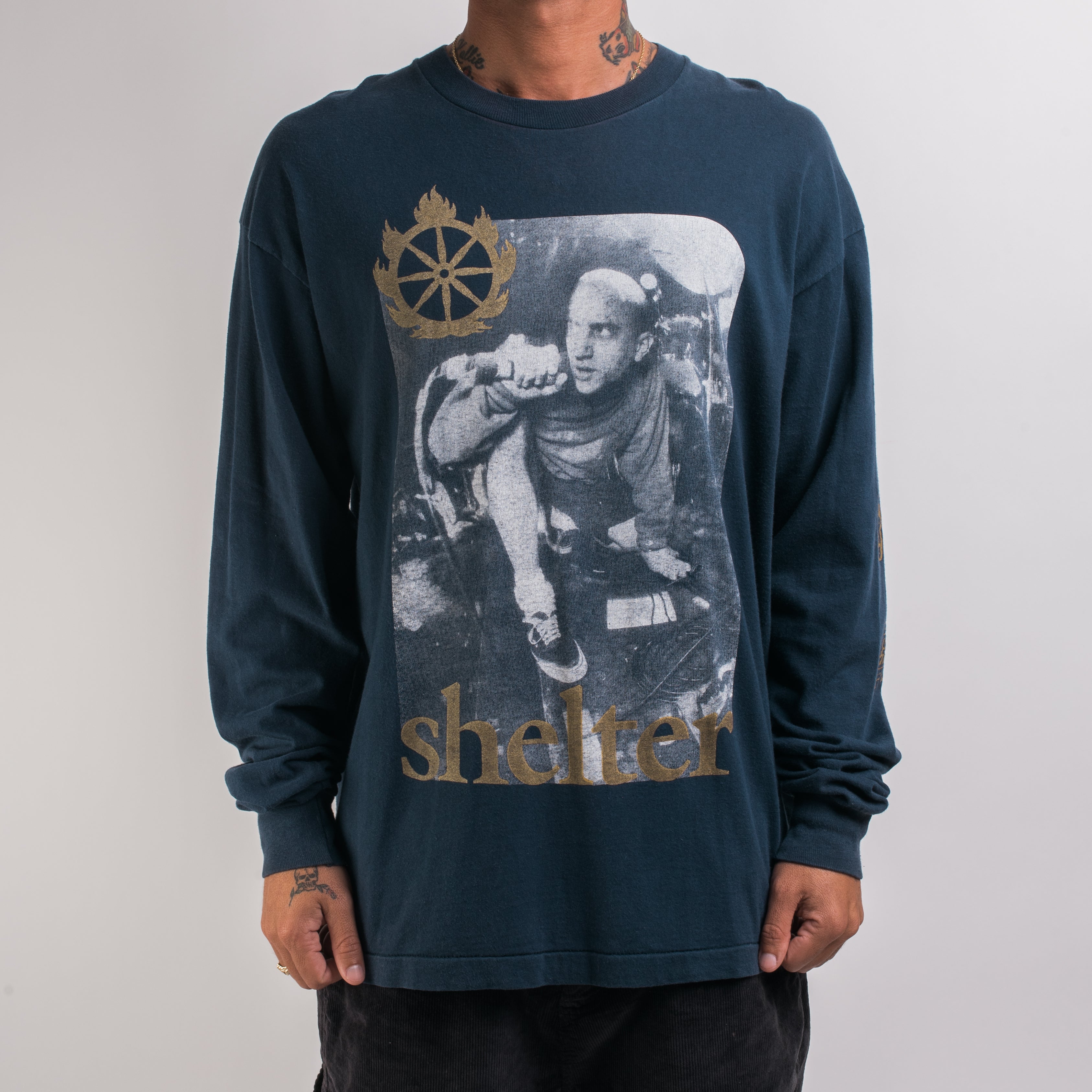 Vintage 90's Shelter Text 22 Longsleeve – Mills Vintage USA