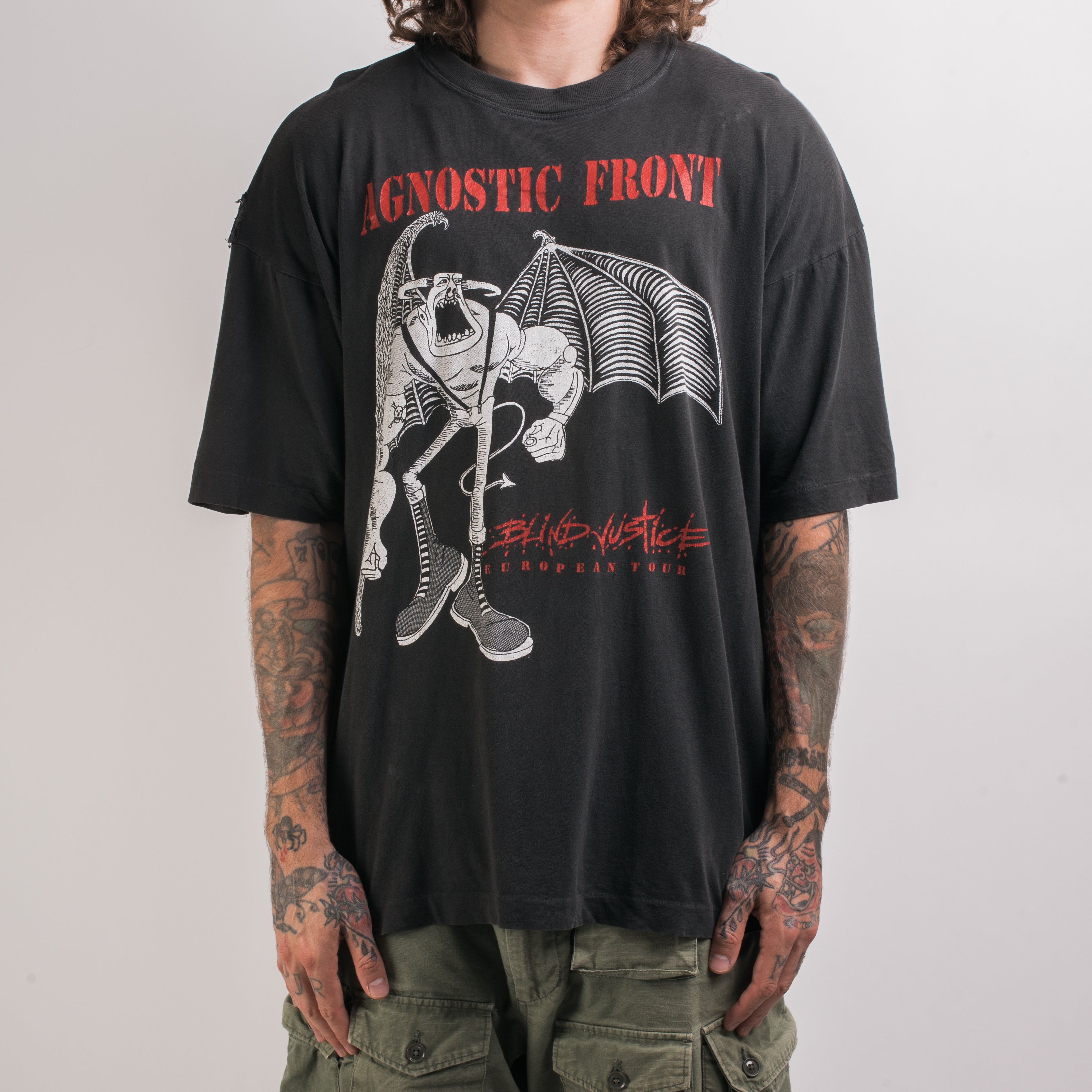 Vintage 90’s Agnostic Front Blind Justice Tour T-Shirt