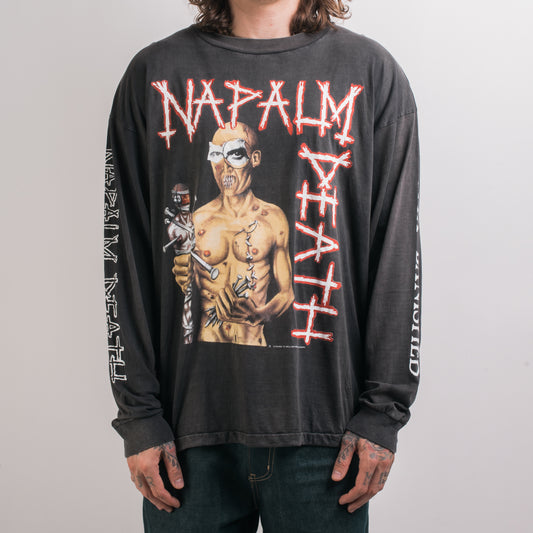 Vintage 90’s Napalm Death Utopia Banished Euro Tour Longsleeve