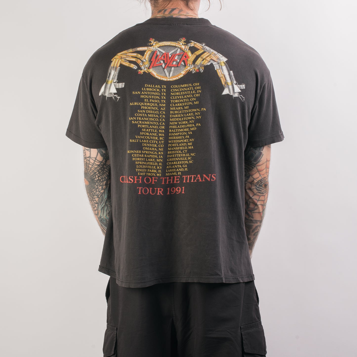 Vintage 1991 Slayer Clash Of Titans Tour T-Shirt