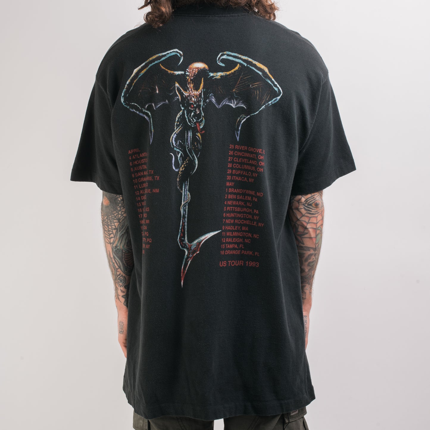 Vintage 1993 Obituary The End Complete Tour T-Shirt