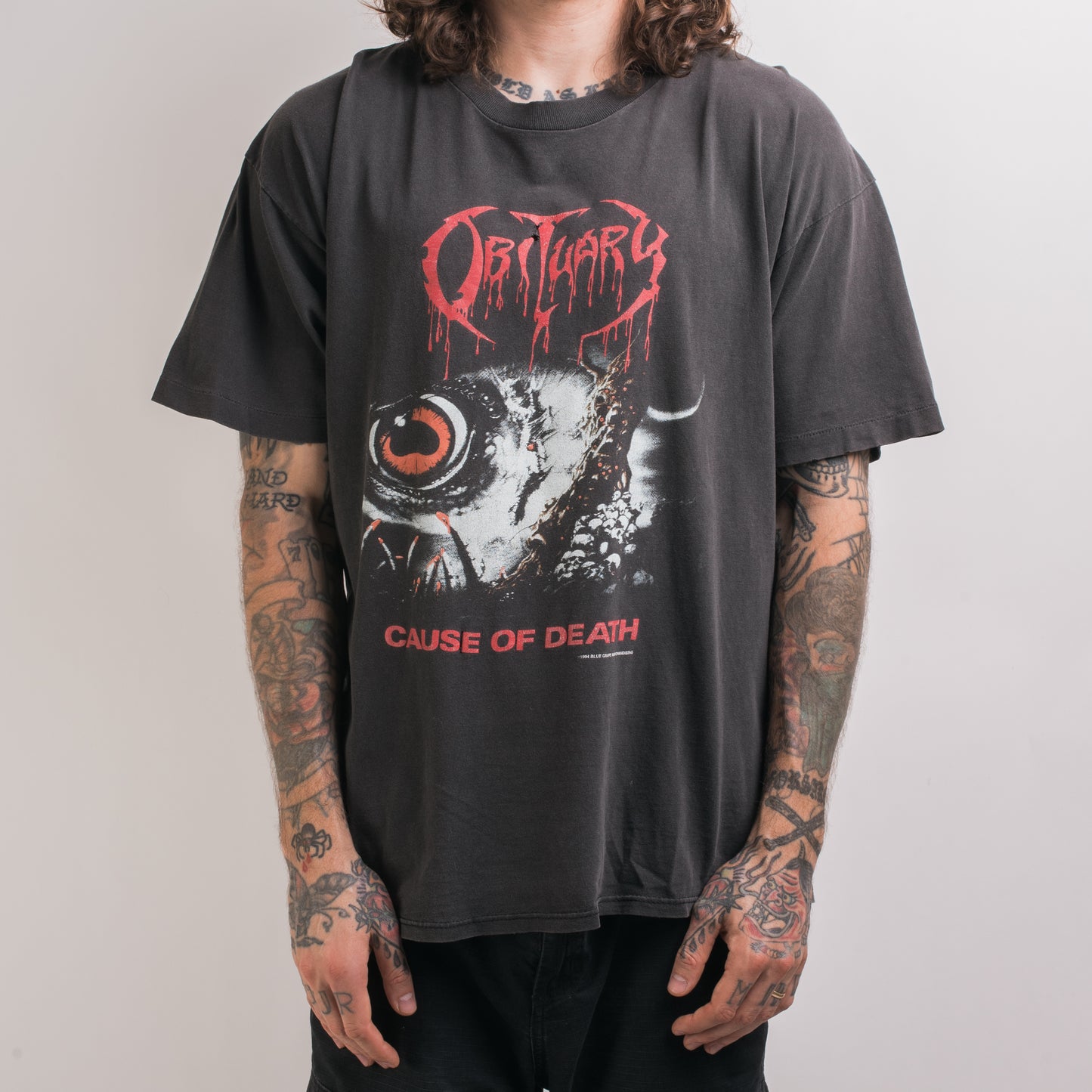 Vintage 1994 Obituary Cause Of Death T-Shirt