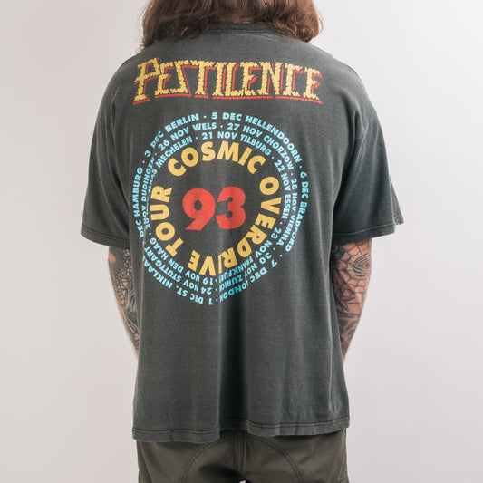 Vintage 1993 Pestilence Cosmic Overdrive Tour T-Shirt