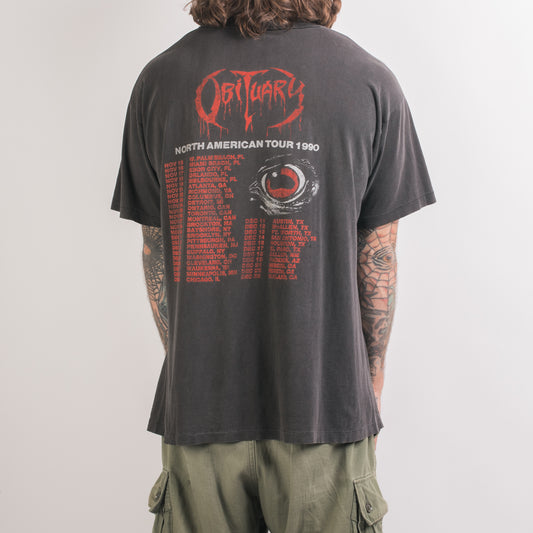 Vintage 1990 Obituary Cause Of Death T-Shirt