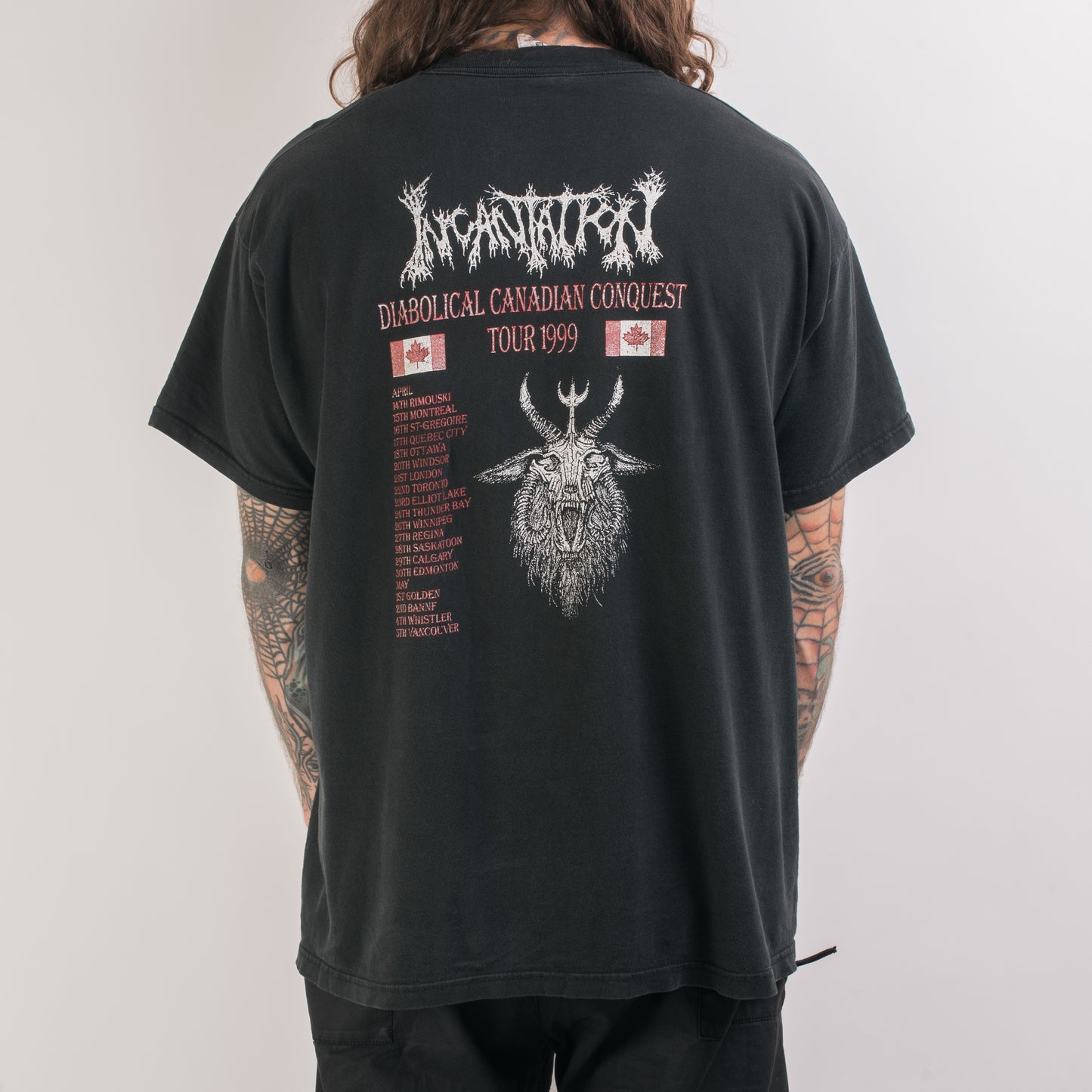 Vintage 1999 Incantation Canada Tour T-Shirt