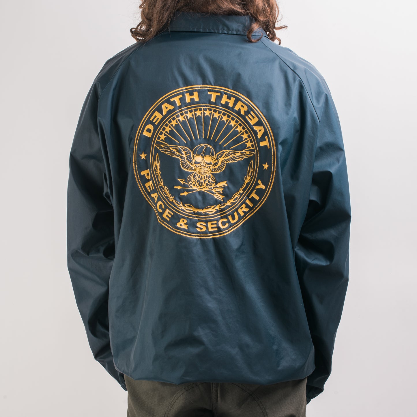 Vintage Death Threat Peace And Security Windbreaker