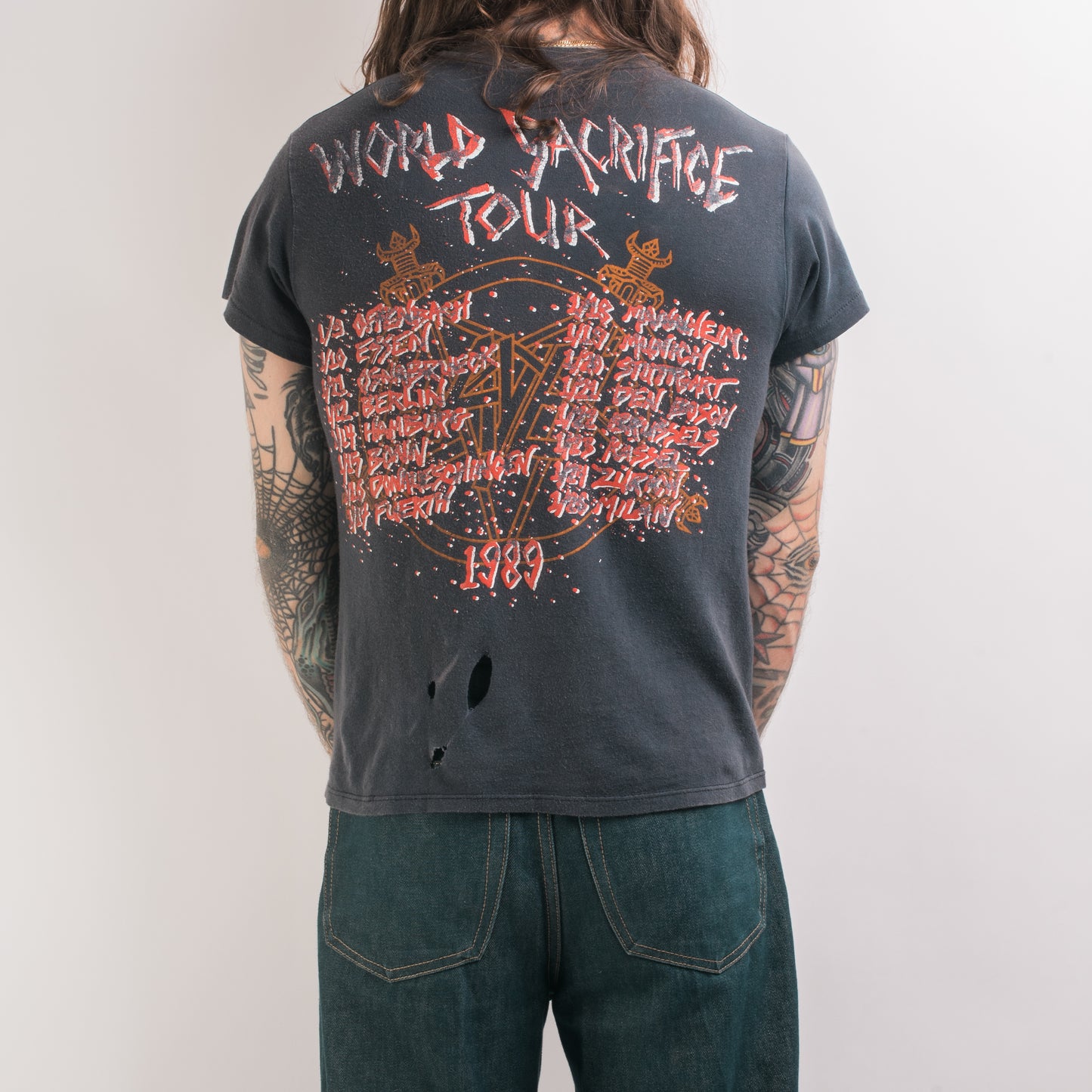 Vintage 1989 Slayer World Sacrifice Tour T-Shirt