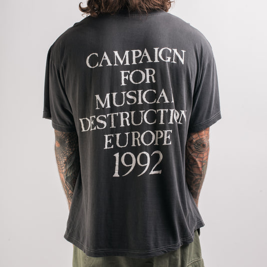 Vintage 1992 Napalm Death Campaign For Musical Destruction Tour T-Shirt