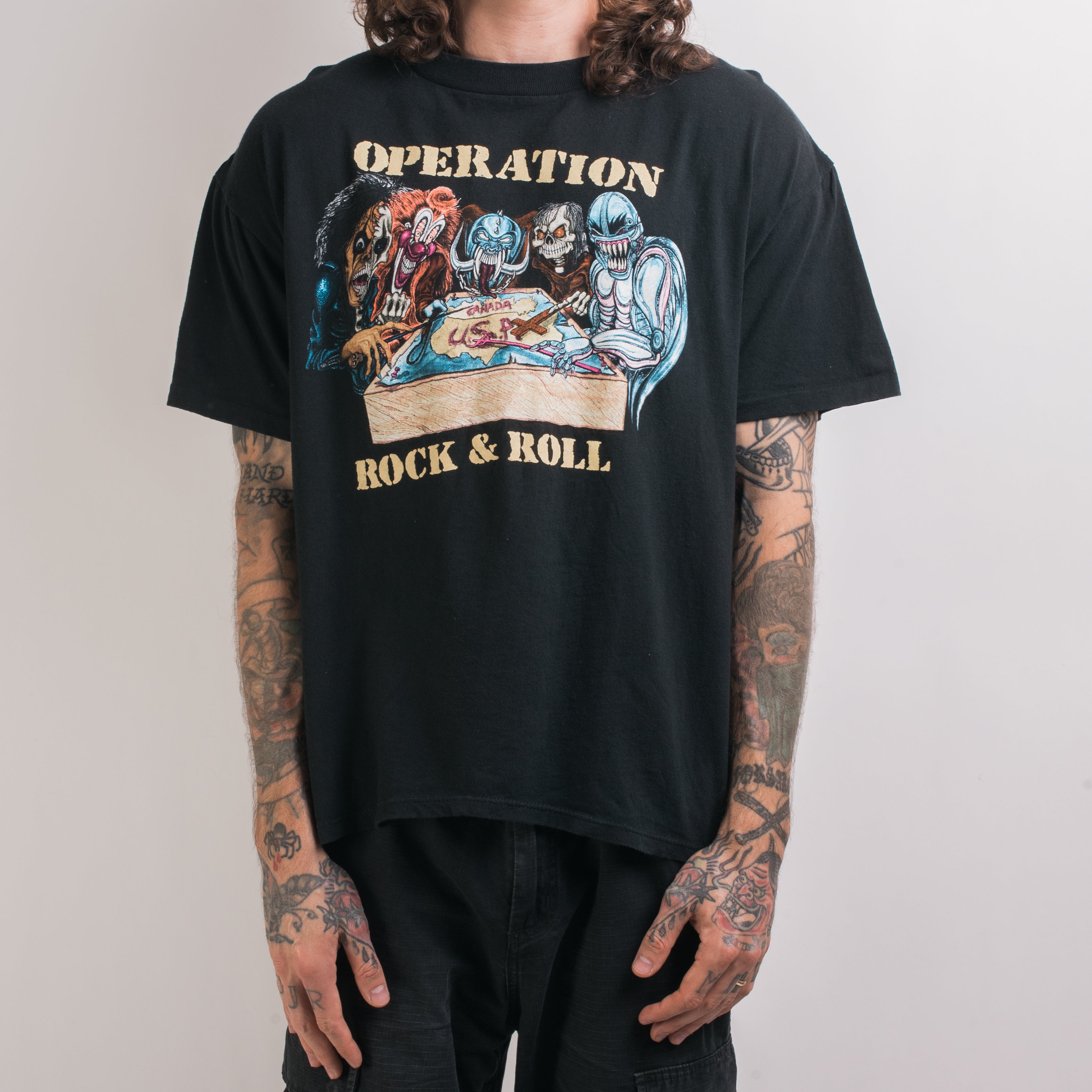 Vintage rock shop roll t shirts