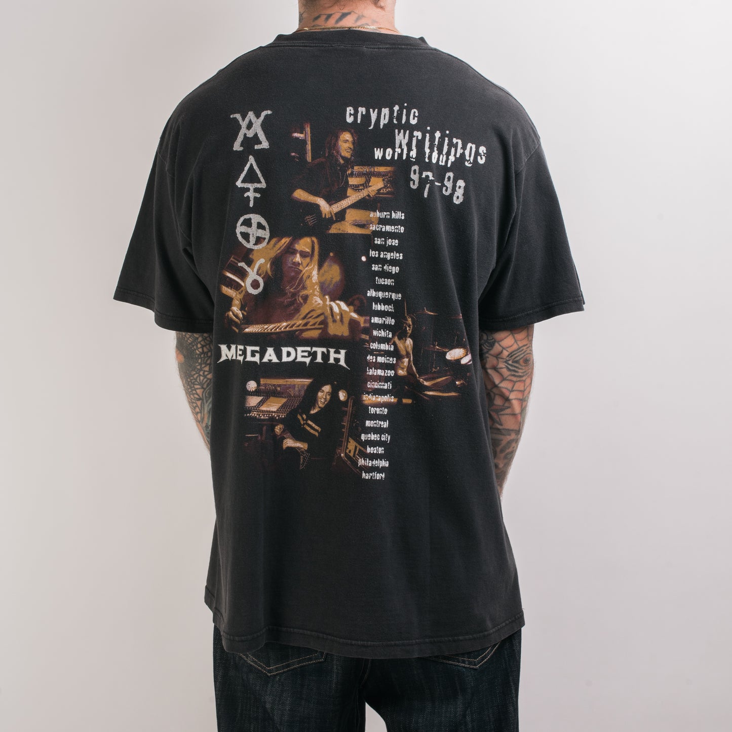 Vintage 1997 Megadeth Cryptic Writings Tour T-Shirt