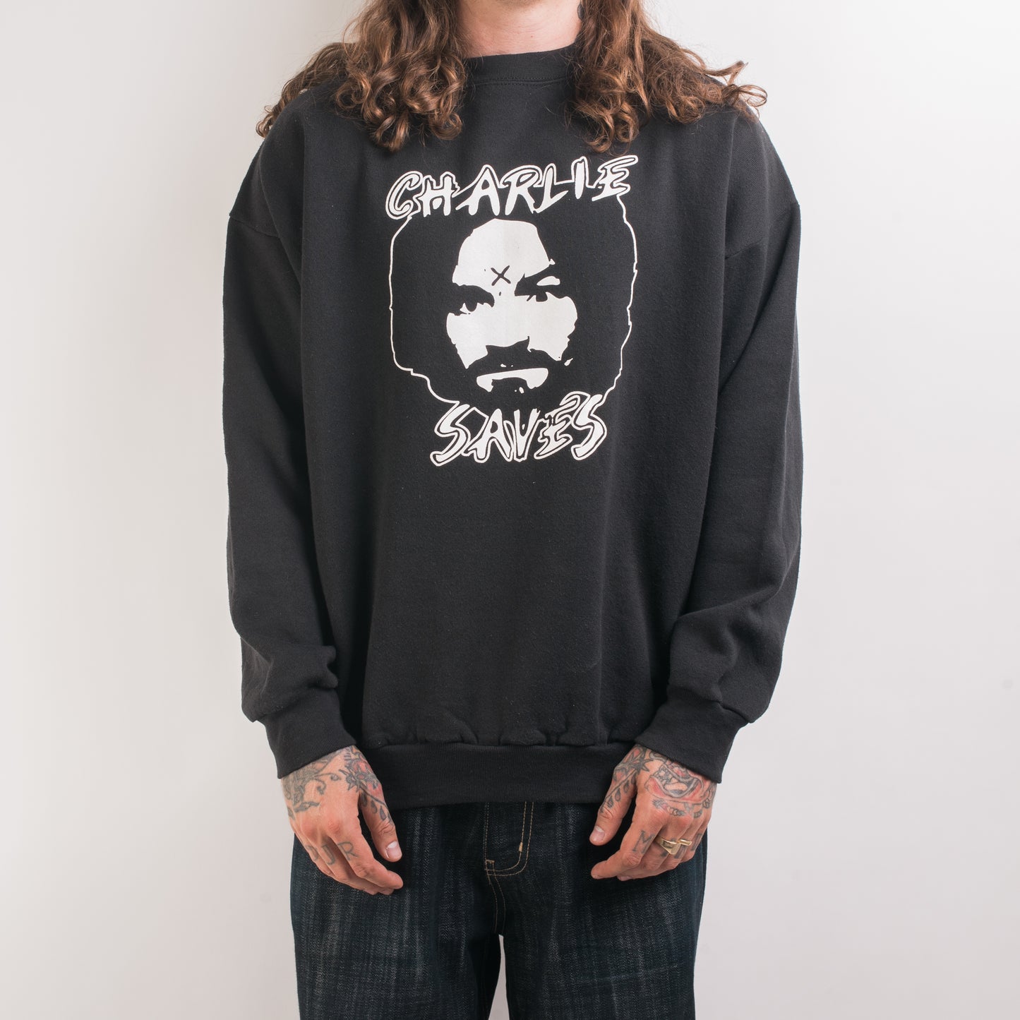 Vintage 90’s Charles Manson Charlie Saves Sweatshirt