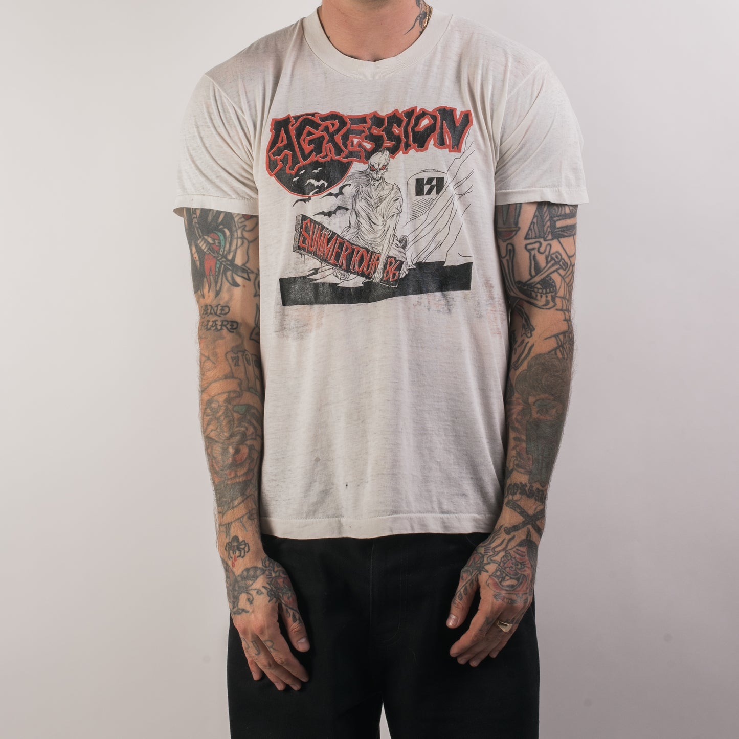 Vintage 1986 Aggression Summer Tour T-Shirt