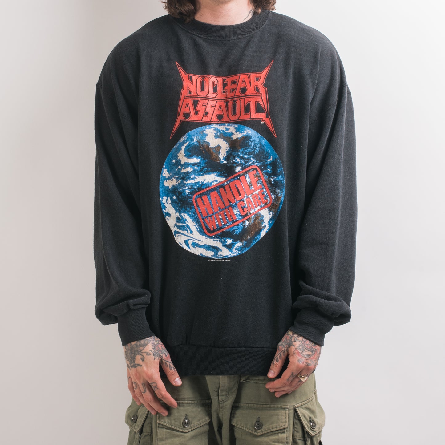 Vintage 1989 Nuclear Assault Handle With Care Tour Sweatshirt