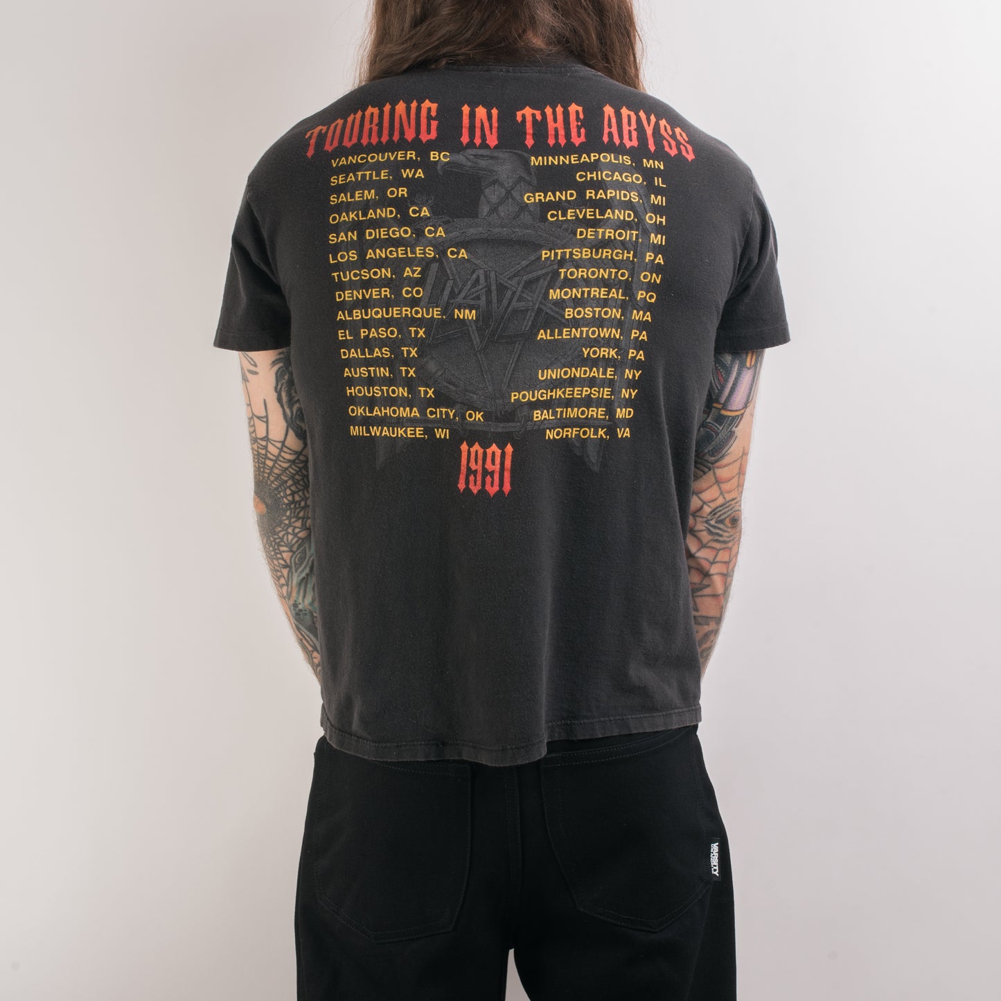 Vintage 1991 Slayer Touring In The Abyss T-Shirt