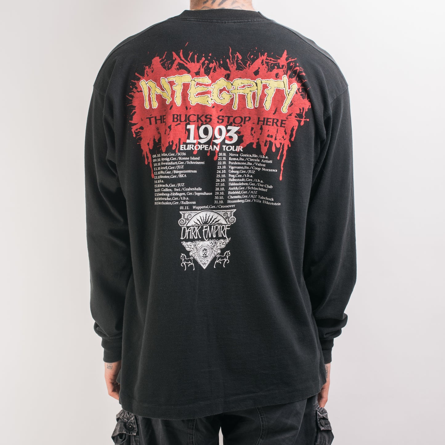 Vintage 1993 Integrity The Bucks Stop Here Tour Longsleeve