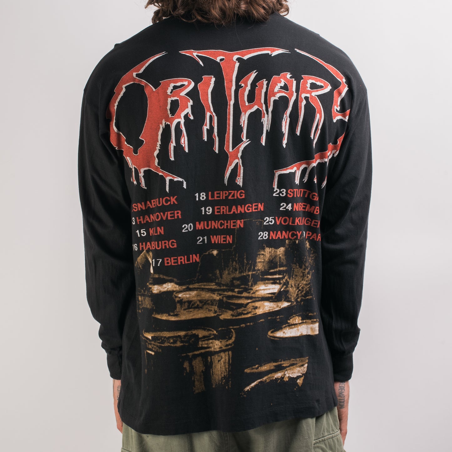 Vintage 90’s Obituary World Demise Tour Boot Longsleeve