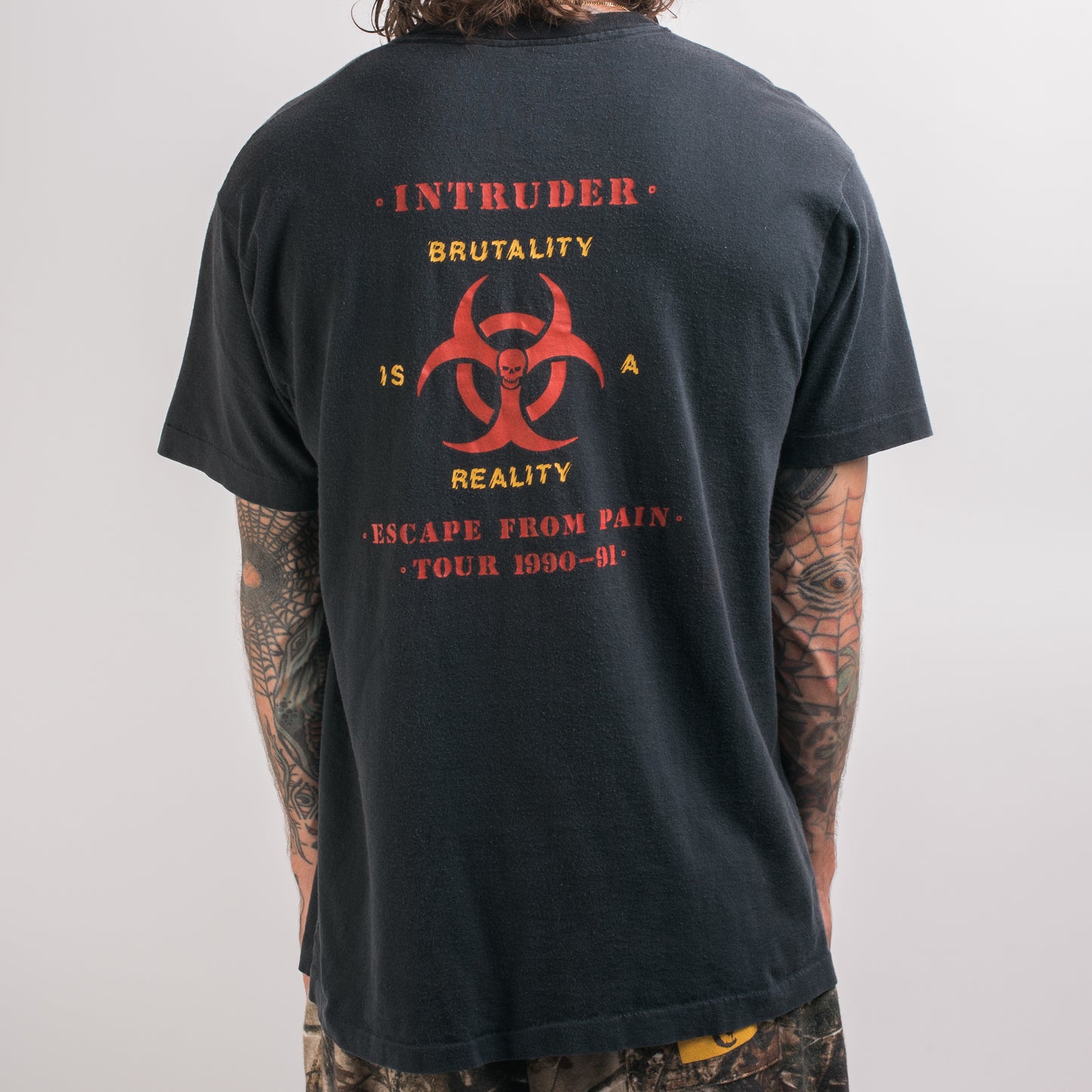 Vintage 1990 Intruder Escape From Pain T-Shirt