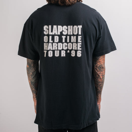 Vintage 1996 Slapshot Old Time Hardcore Tour T-Shirt