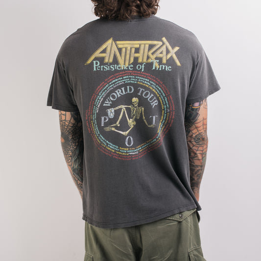 Vintage 1990 Anthrax Persistence Of Time Tour T-Shirt