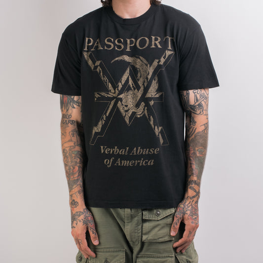 Vintage 1990 Verbal Abuse Passport European Tour T-Shirt