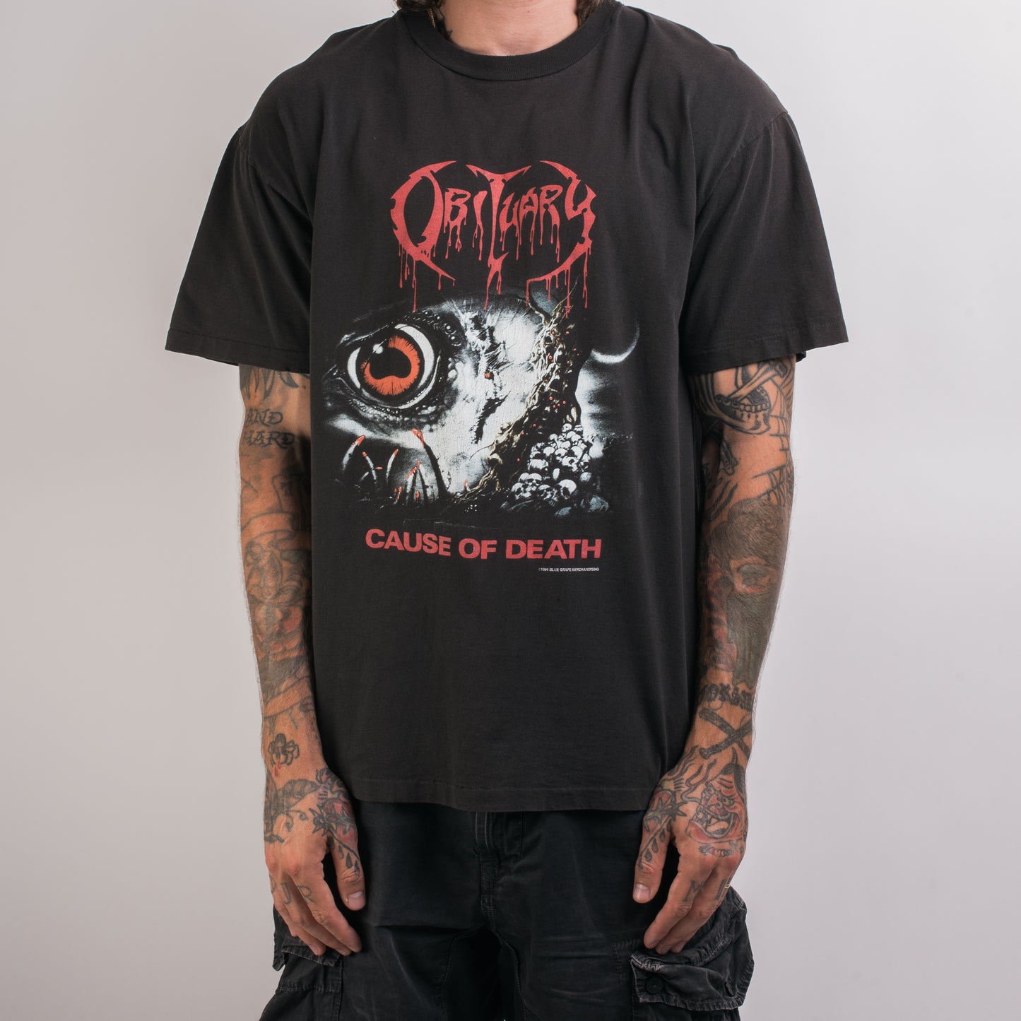 Vintage 1994 Obituary Cause Of Death T-Shirt