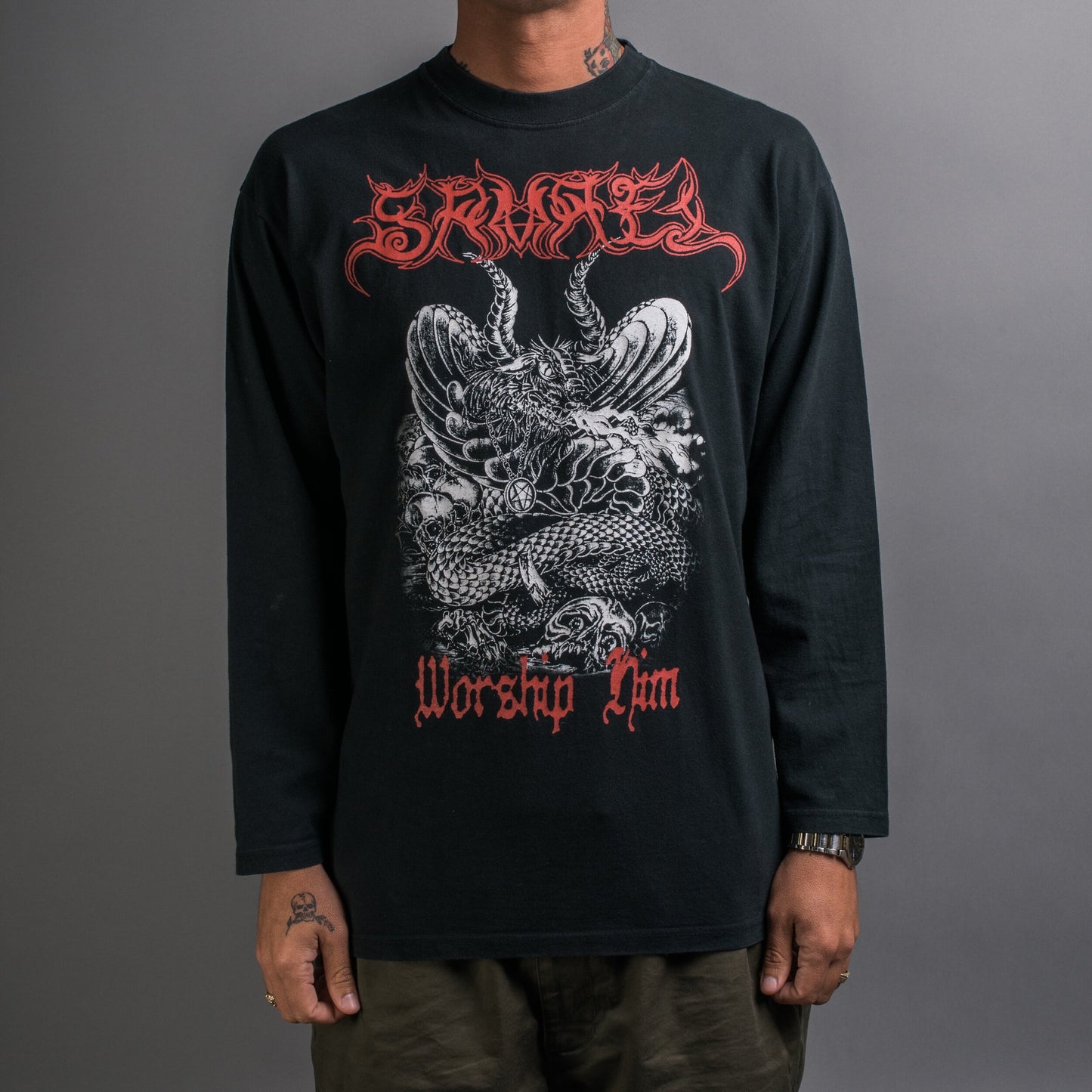 Vintage 90’s Samael Worship Him Longsleeve