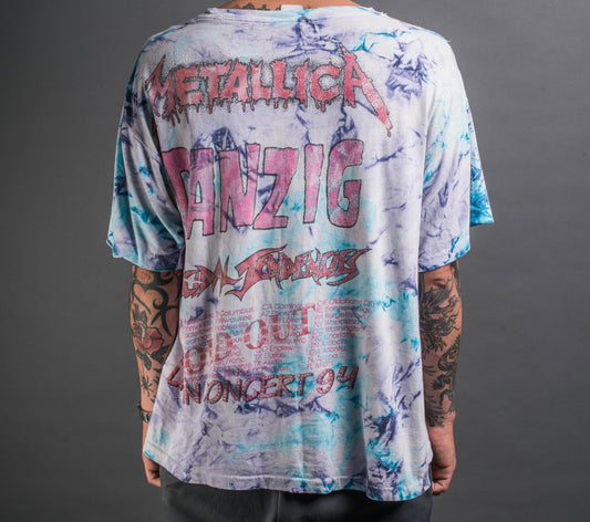 Vintage 1994 Metallica Danzig Suicidal Tendencies Tour Tie Dye T-Shirt