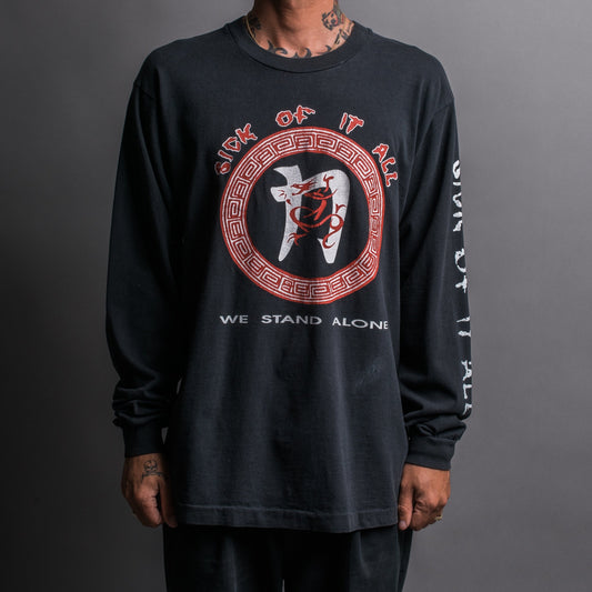 Vintage 1992 Sick Of It All We Stand Alone Tour Longsleeve