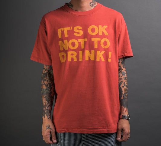 Vintage 90’s It’s Okay Not To Drink PPP Fanzine Boot T-Shirt