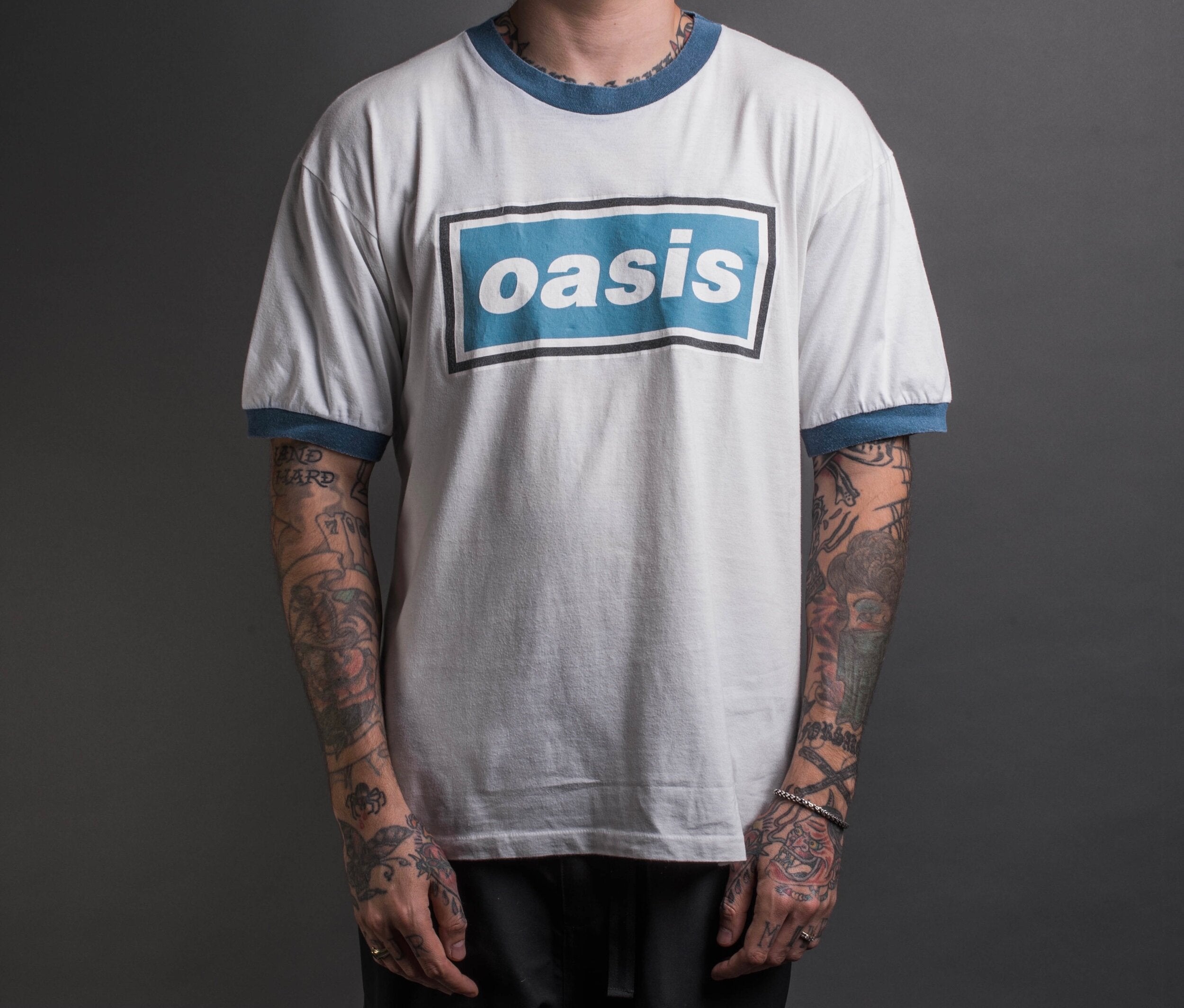 トップス90's OASIS ringer t-shirt
