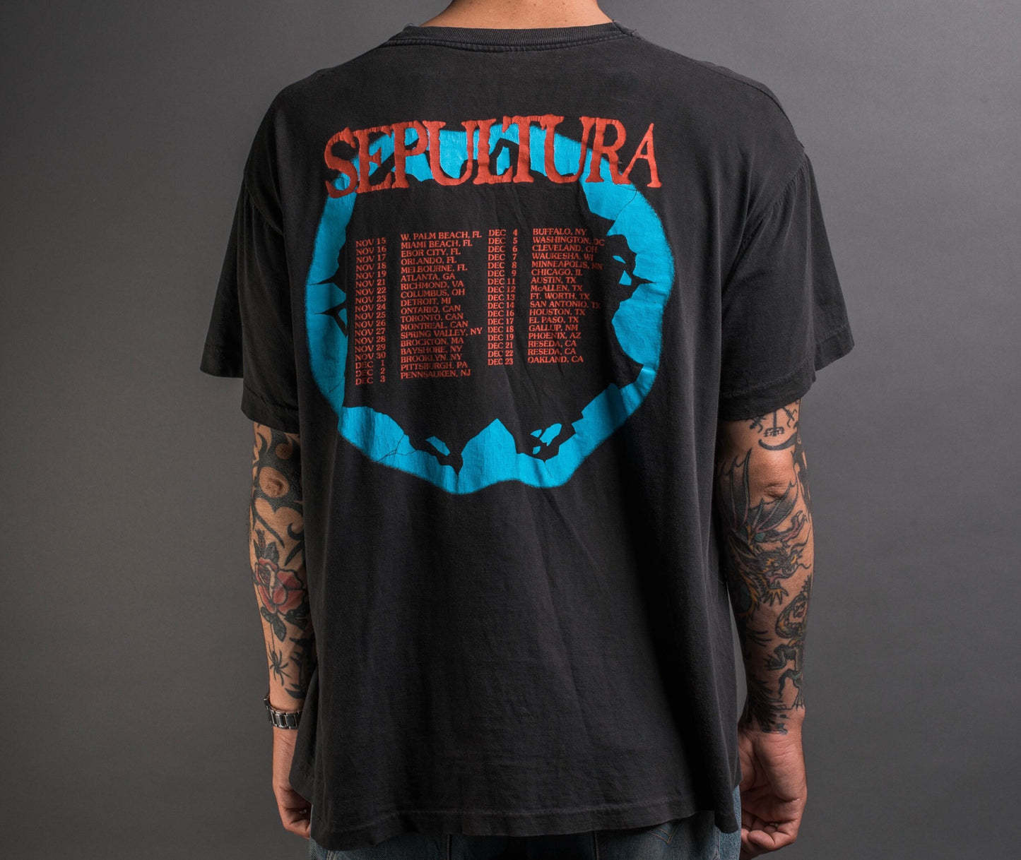 Vintage 1990 Sepultura Schizophrenia Tour T-Shirt