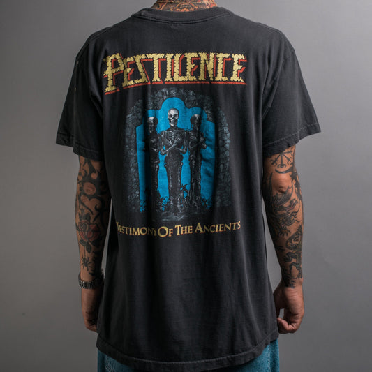 Vintage 1991 Pestilence Testimony Of The Ancients T-Shirt