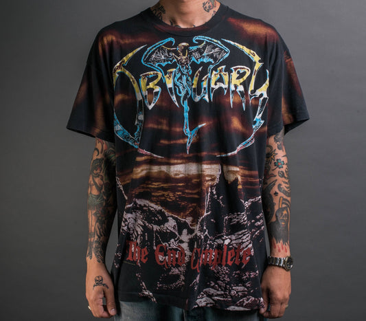 Vintage 1993 Obituary The End Complete All Over Print T-Shirt