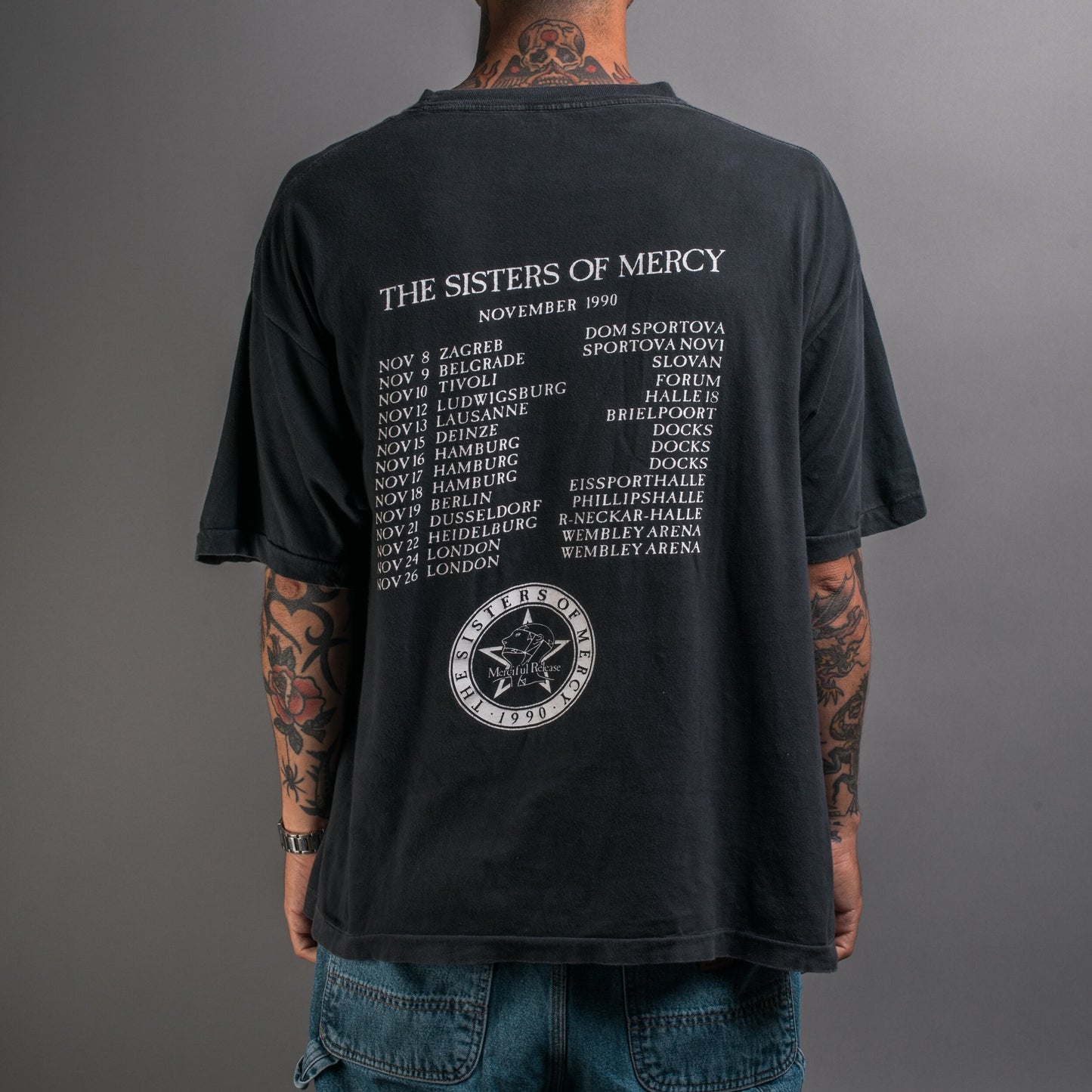 Vintage 1990 The Sisters Of Mercy Tour T-Shirt