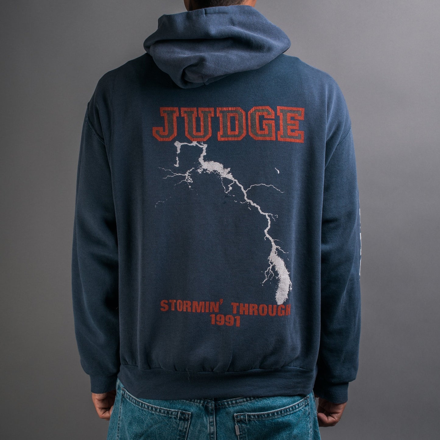 Vintage 1991 Judge Stormin’ Through Zip-Up Hoodie