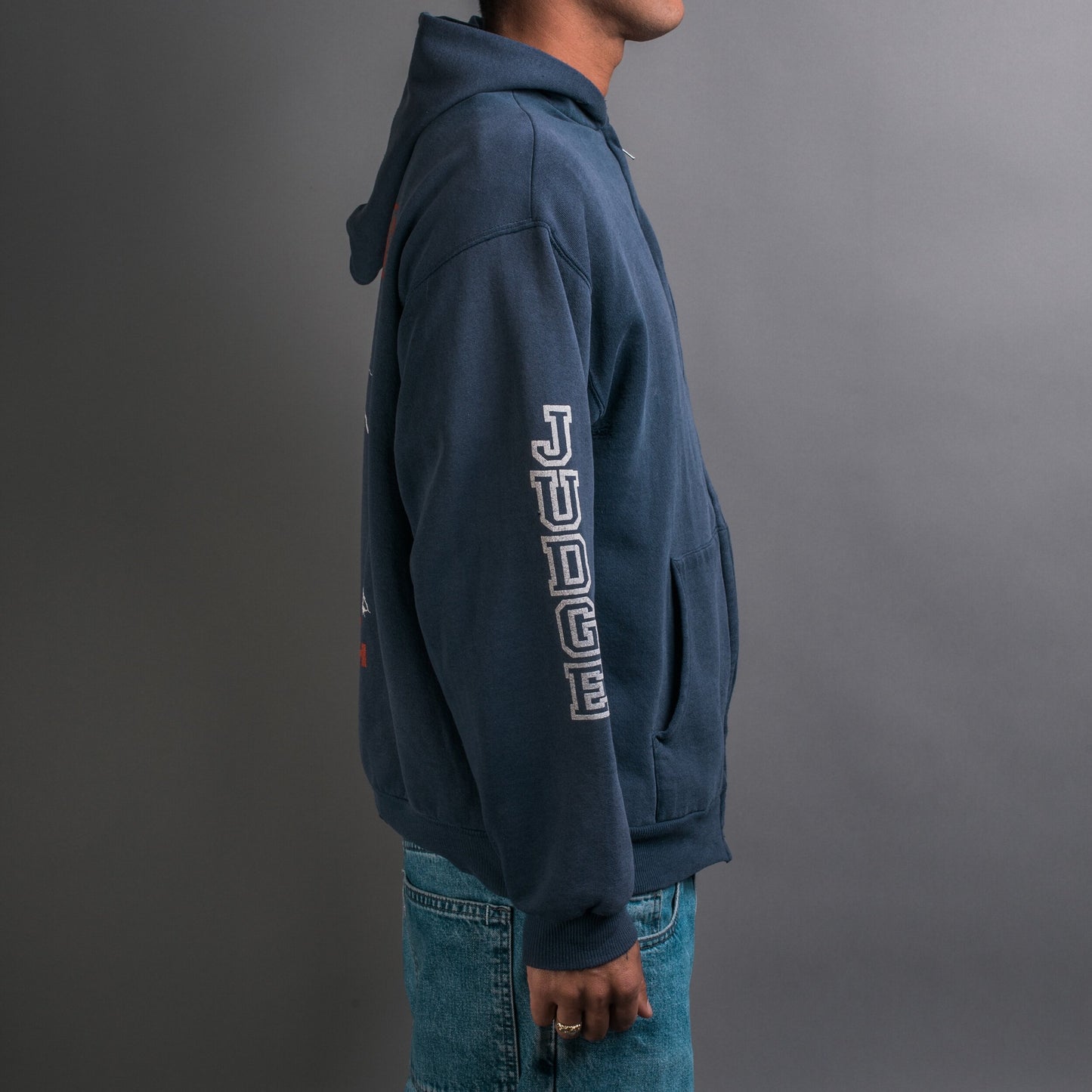 Vintage 1991 Judge Stormin’ Through Zip-Up Hoodie