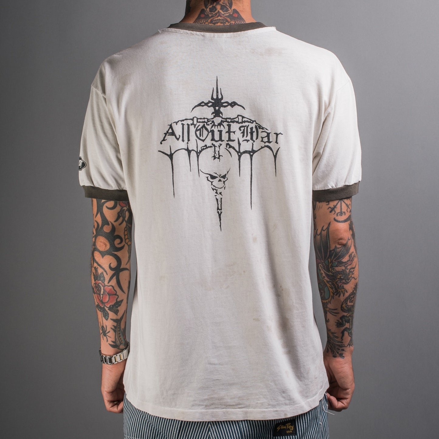 Vintage 90’s All Out War Hymns Of The Apocalypse Ringer T-Shirt