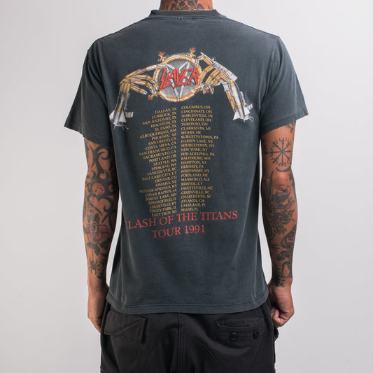 Vintage 1991 Slayer Clash Of Titans Tour T-Shirt