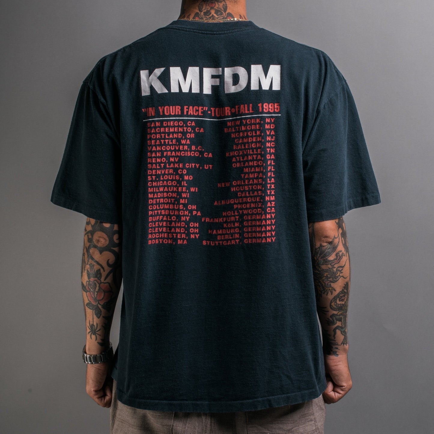 Vintage 1995 KMFDM In Your Face Tour T-Shirt