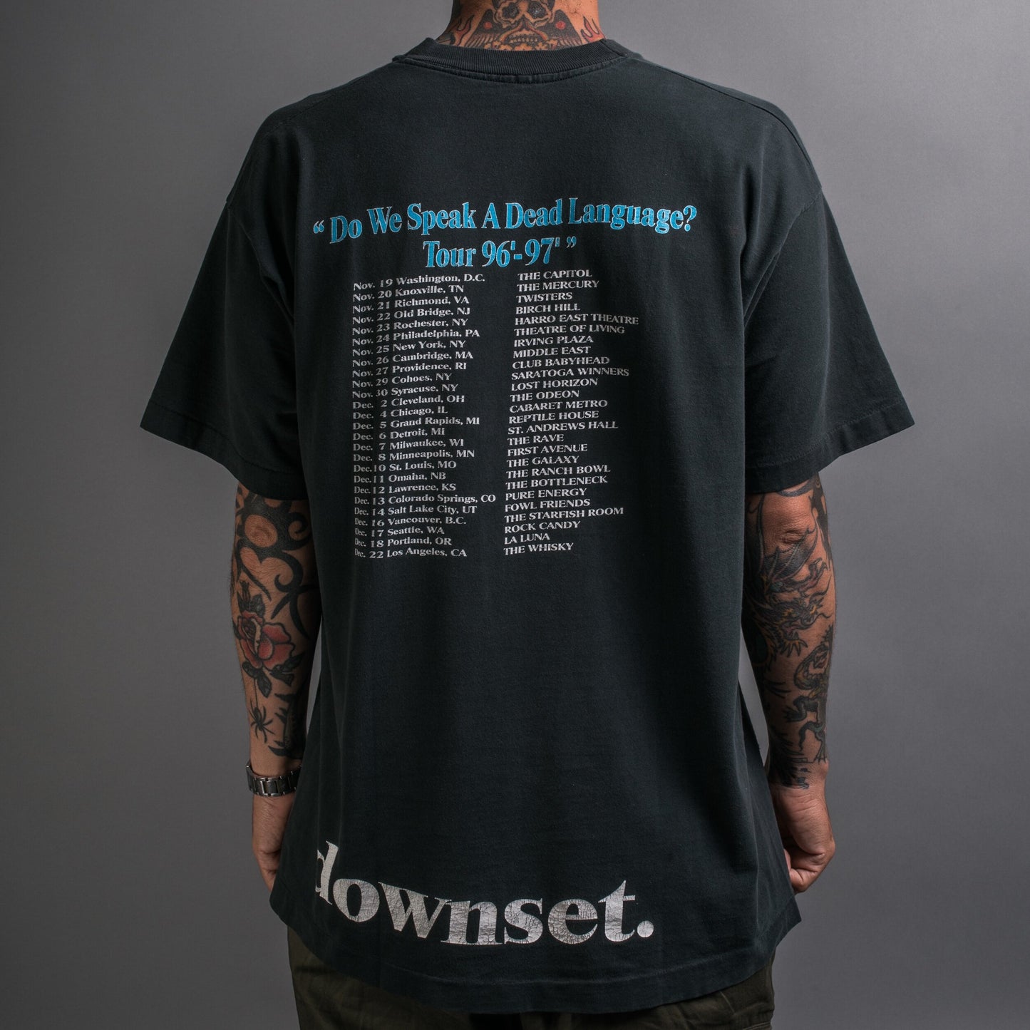 Vintage 1996 Downset Do We Speak A Dead Language Tour T-Shirt