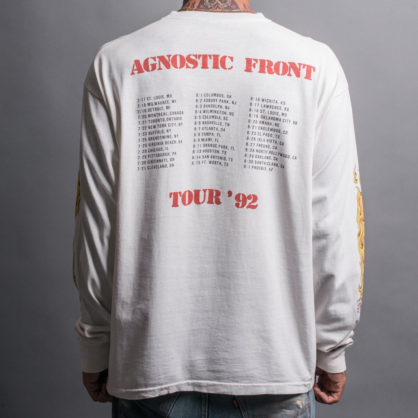 Vintage 1992 Agnostic Front Hangman’s Ball Tour Longsleeve