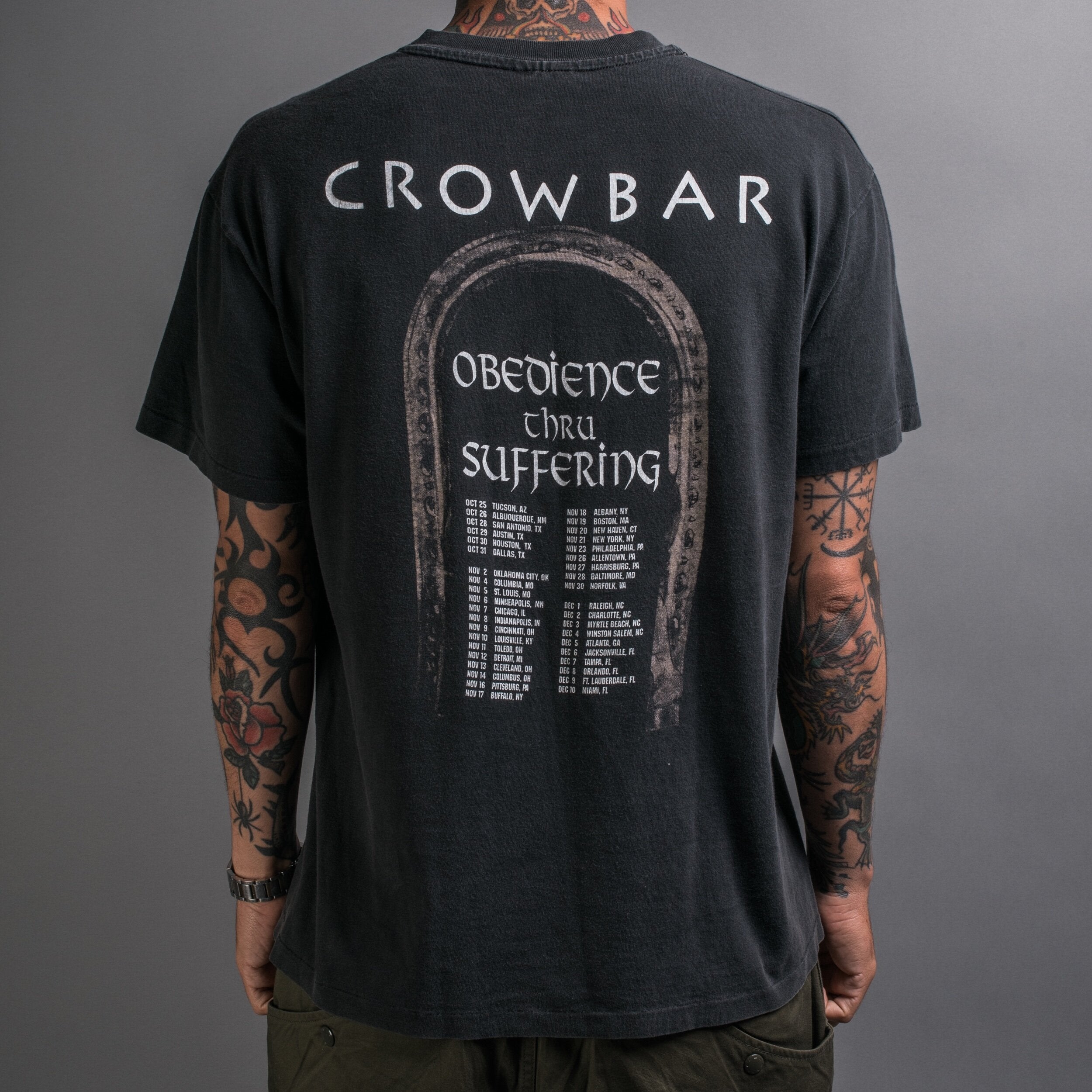 Vintage 90's Crowbar Obedience Thru Suffering Tour T-Shirt – Mills