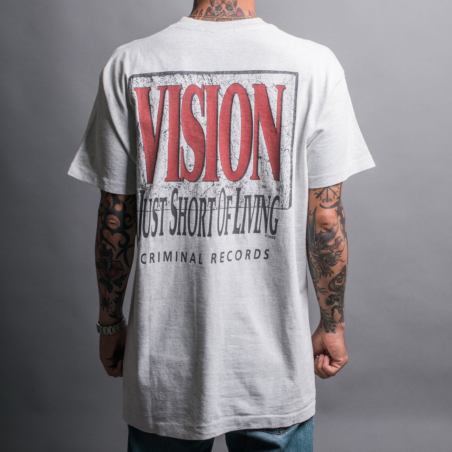 Vintage 1992 Vision Just Short Of Living T-Shirt