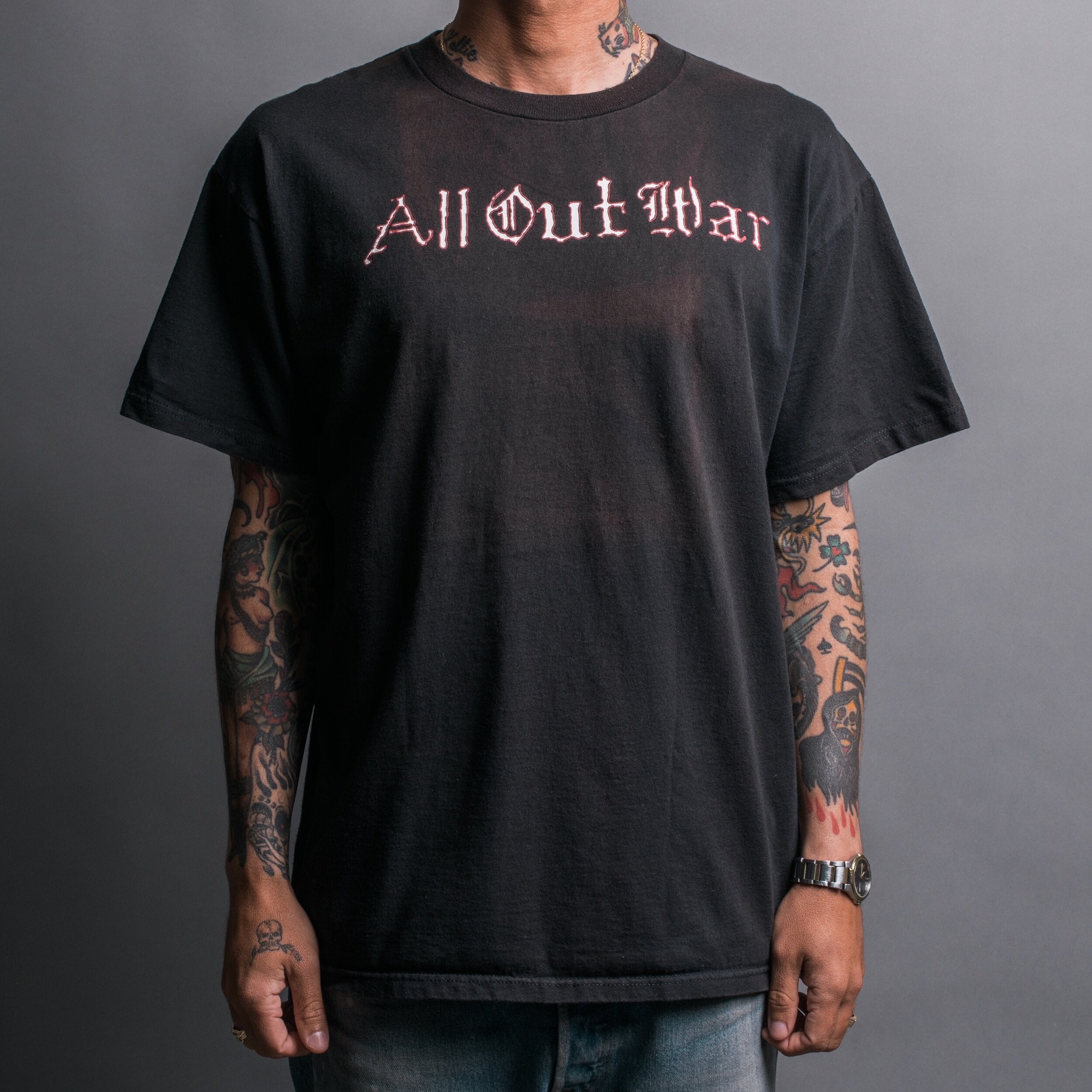 Vintage 90's All Out War T-Shirt – Mills Vintage USA