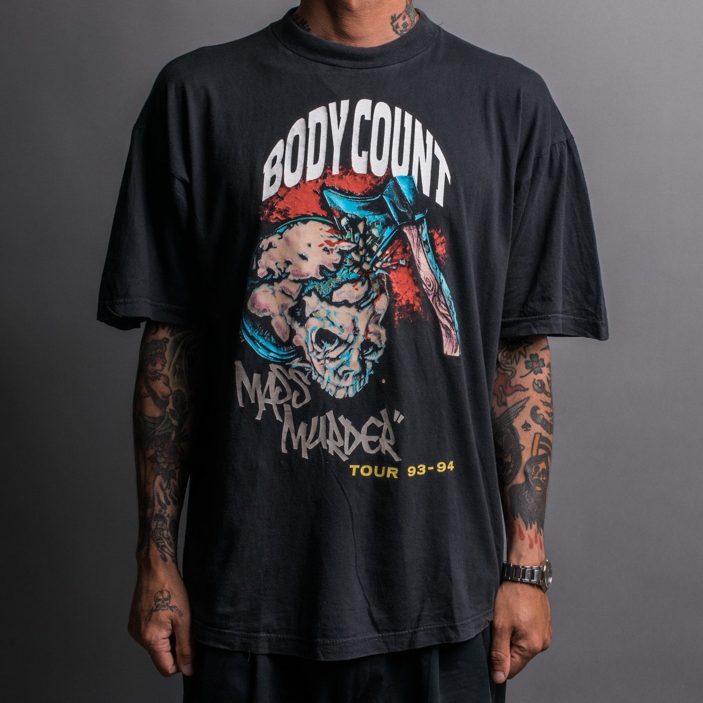 Vintage 1992 Body Count Mass Murder Tour T-Shirt