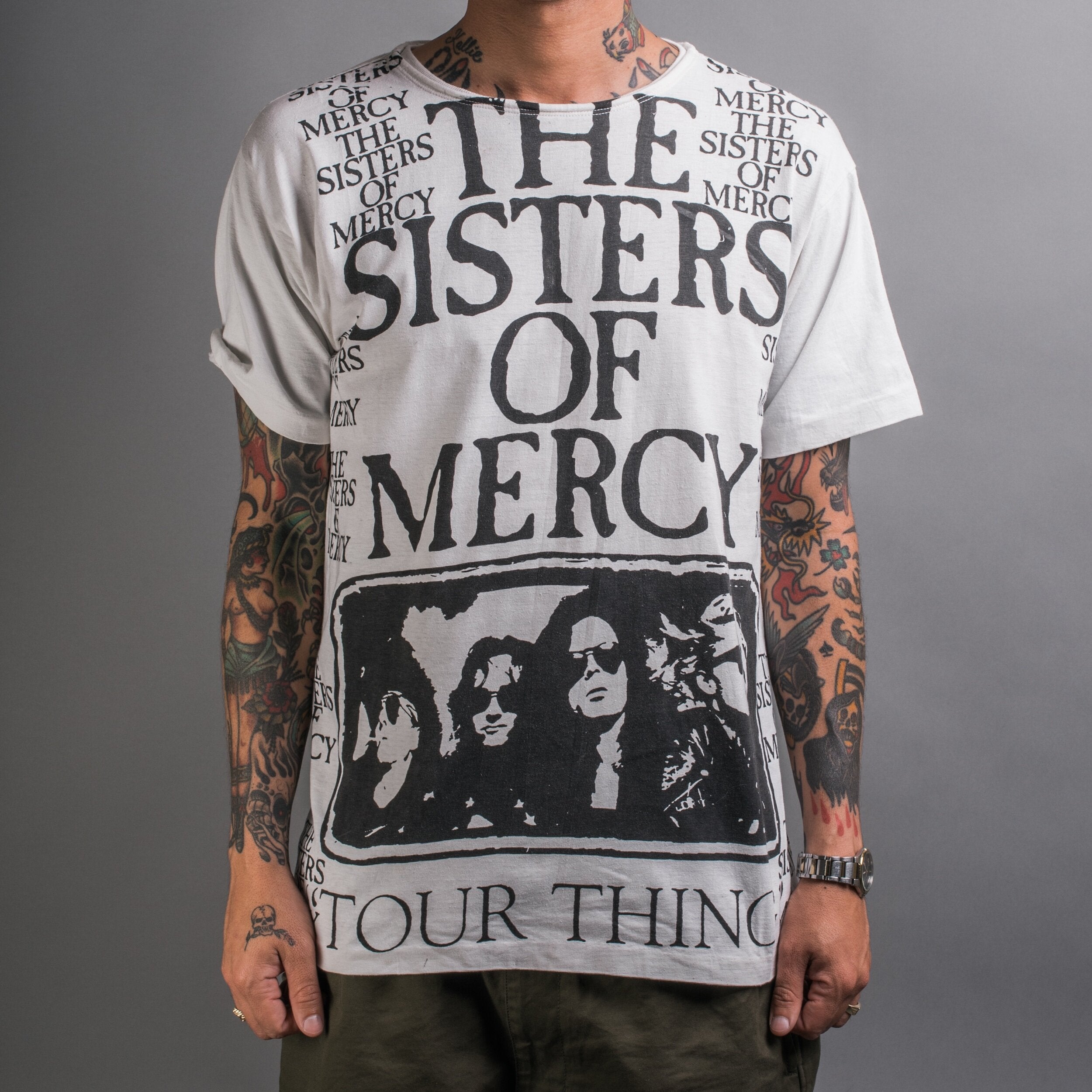 Vintage 90's The Sisters Of Mercy Tour Thing All Over Print T ...