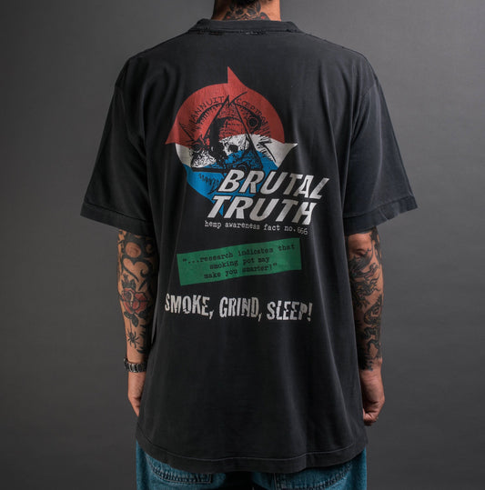 Vintage 90’s Brutal Truth Hemp Awareness Fact No. 666 T-Shirt