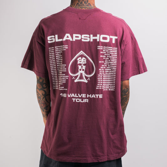 Vintage 90’s Slapshot 16 Valve Of Hate Tour T-Shirt